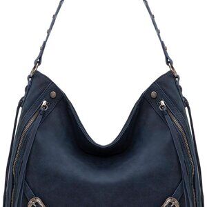Wrangler Large Hobo Purses and Handbags for Women with Buckle and Fringe Zipper